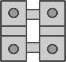 Hinge Line Filled Greyscale Icon Design vector