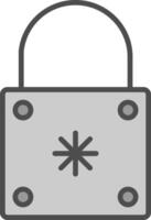 Padlock Line Filled Greyscale Icon Design vector