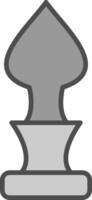 Curtain Top Line Filled Greyscale Icon Design vector