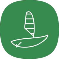 Windsurfing Line Curve Icon Design vector