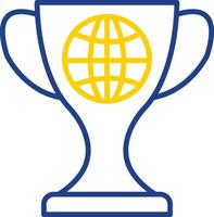 World Line Two Colour Icon Design vector