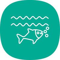 Fish Line Curve Icon Design vector