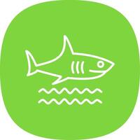 Shark Line Curve Icon Design vector