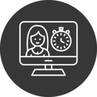 Timer Line Inverted Icon Design vector