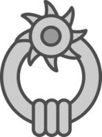 Door Knocker Line Filled Greyscale Icon Design vector