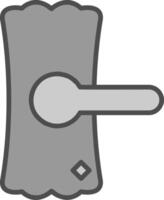 Door Handle Line Filled Greyscale Icon Design vector