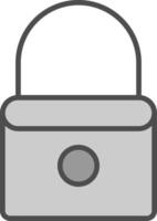 Lock Line Filled Greyscale Icon Design vector