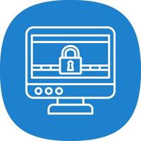 Ransomware Line Curve Icon Design vector