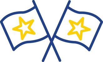 Flags Line Two Colour Icon Design vector