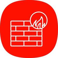 Firewall Line Curve Icon Design vector