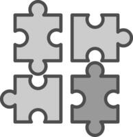 Jigsaw Line Filled Greyscale Icon Design vector