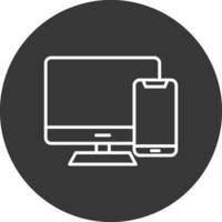 Responsive Devices Line Inverted Icon Design vector