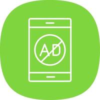 Ad Blocker Line Curve Icon Design vector