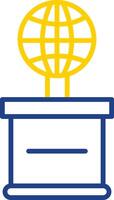 World Line Two Colour Icon Design vector