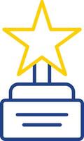 Star Line Two Colour Icon Design vector