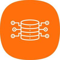 Server Storage Line Curve Icon Design vector