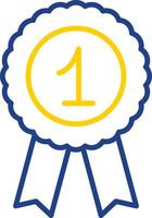 Badge Line Two Colour Icon Design vector