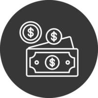 Dollar Line Inverted Icon Design vector