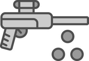 Paintbal Line Filled Greyscale Icon Design vector
