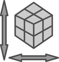 Rubik Line Filled Greyscale Icon Design vector