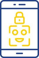 Facial Recognition Line Two Colour Icon Design vector