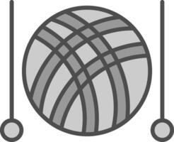 Knitting Line Filled Greyscale Icon Design vector