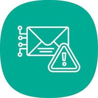 Warning Mail Line Curve Icon Design vector