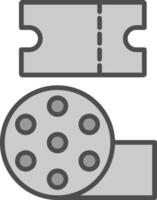 Movies Line Filled Greyscale Icon Design vector