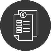 Invoice Line Inverted Icon Design vector