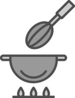 Cocinando línea lleno escala de grises icono diseño vector