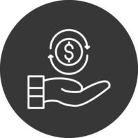 Return On Investment Line Inverted Icon Design vector