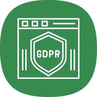 gdpr línea curva icono diseño vector