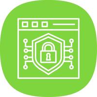Secure Browser Line Curve Icon Design vector