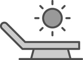 Sunbathing Line Filled Greyscale Icon Design vector