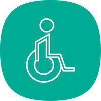 Handicaped Patient Line Curve Icon Design vector