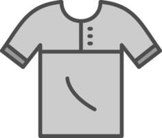 camisa línea lleno escala de grises icono diseño vector