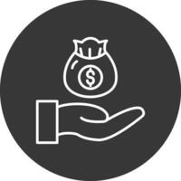 ahorros línea invertido icono diseño vector