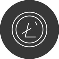 litecoin línea invertido icono diseño vector