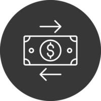 banco transferir línea invertido icono diseño vector