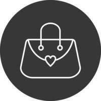 bolso línea invertido icono diseño vector