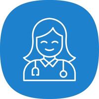Female Doctor Line Curve Icon Design vector