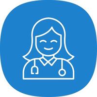 Female Doctor Line Curve Icon Design vector