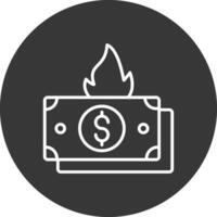 Burning Line Inverted Icon Design vector