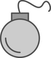 Bomb Line Filled Greyscale Icon Design vector