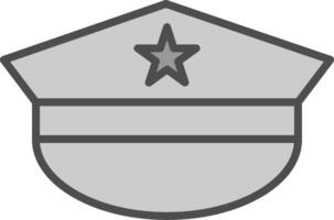 Hat Line Filled Greyscale Icon Design vector