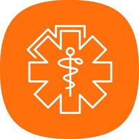 caduceo línea curva icono diseño vector