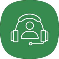 Call Center Line Curve Icon Design vector