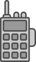 Walkie Talkie Line Filled Greyscale Icon Design vector