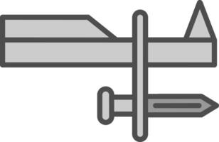 Bayonet Line Filled Greyscale Icon Design vector