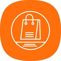 compras bolso línea curva icono diseño vector